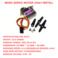 Servomoteur métallique MG90S SG90 9g pour hélicoptère 450cc, avion modèle à voilure fixe, avion télécommandé, 9 grammes, modèle d'avion