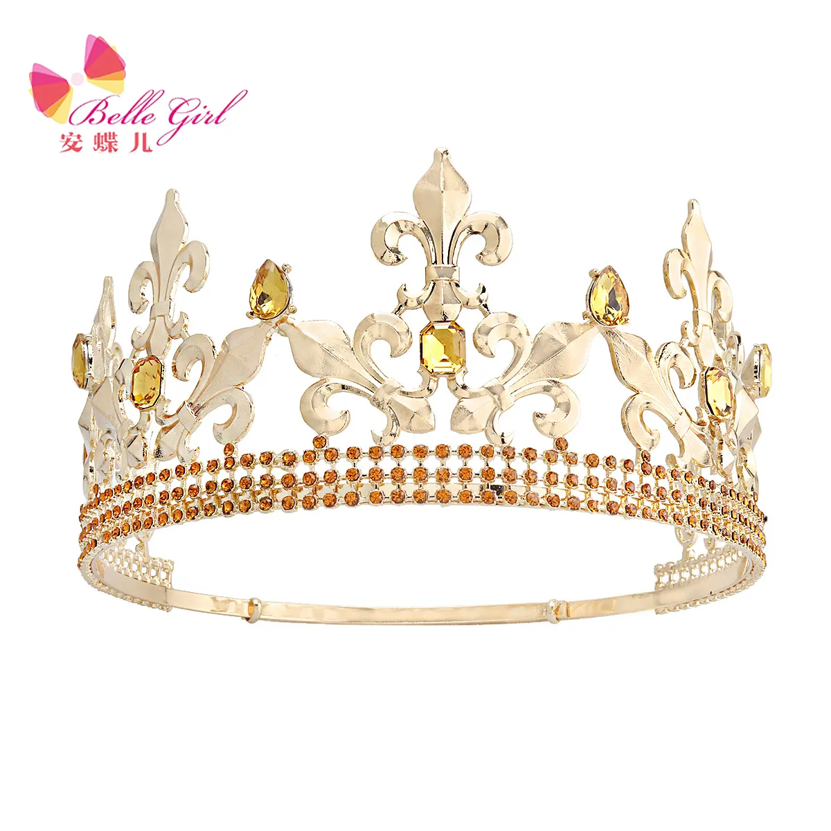 BELLEWORLD, европейские и американские Золотые диадемы novia, регулируемые королевские диадемы и короны для девочек