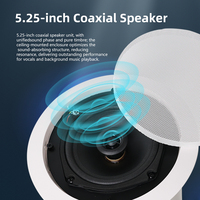 Amplificadores de 30-50W POE, Equipo de Audio Inteligente para el Hogar, Altavoces de Techo de 6 Pulgadas de Rango Completo, 2.0 Canales, Controlados por Aplicación, Profesionales