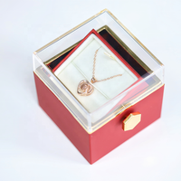 100-Langue préservée Real Forever Red Rose Saint Valentin Cadeau Boîte à bijoux 'Je t'aime' Collier Maman Souvenirs Cadeaux