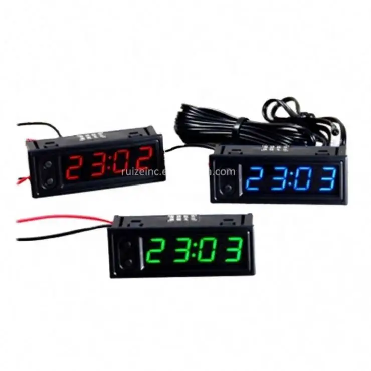 DIY Multifunction High-precision clock inside and outside Car temperature Battery Voltage Monitor Panel Meter DC 12v