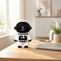 Robot Intelligente AI 2 in 1 con Telecamera di Sicurezza Domestica WiFi 1080P a 360° °   Monitor per Bambini e Animali Domestici con Audio Bidirezionale e Funzione Chat, Design Astronauta