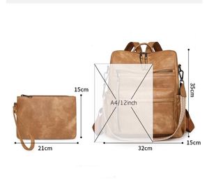 Femmes grande capacité décontracté mode sac à dos sac de messager épaissi PU tissu conception Simple vente directe d'usine pour l'épicerie - Product Image 5