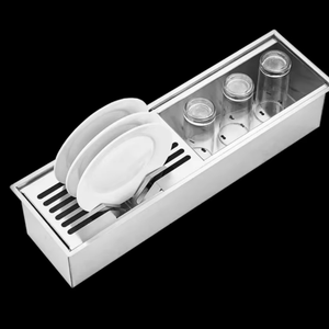 不锈钢豪华厨房水槽碗架 & 刀架带排水板餐厅厨房水槽 - Product Image 6