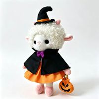 Peluche personnalisée sur le thème des fêtes, mouton en peluche avec costume de Noël et cape d'Halloween, poupée agneau en peluche à habiller