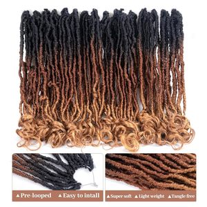 Mới đến 18in pháp Curl locs Crochet tóc Pre looped mềm locs xoăn kết thúc sóng locs Ombre màu Crochet phần mở rộng tóc - Product Image 4