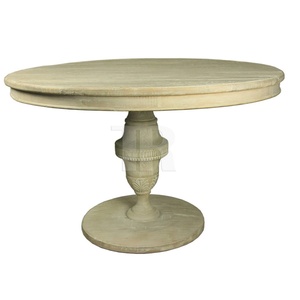 Meubles de maison de style français, table à manger classique en bois massif, table ronde de style nordique pour restaurant - Product Image 1