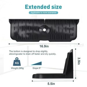 Tapis de protection moderne en silicone réutilisable pour évier de cuisine avec égouttoir automatique et boîte de rangement anti-éclaboussures - Product Image 3