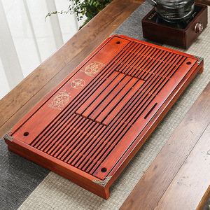 Solid wood <b>tea</b> <b>tray</b>, drawer-style <b>tea</b> <b>tray</b>, rectangular wooden <b>tea</b> table, <b>tea</b> sea storage, light luxury retro style. - Product Image 1