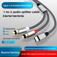 Câble Audio Y-Splitter Type C vers Double RCA, Plaqué Or, Blindage Tressé, Stéréo Hi-Fi pour Téléphone, Amplificateur, Haut-parleur, Home Cinéma