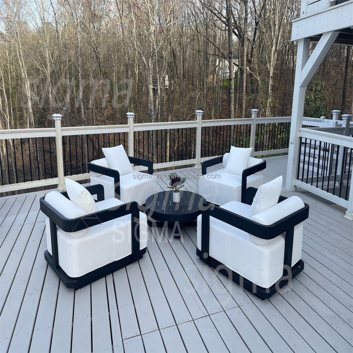 Factory Hot Sale Outdoor Aluminum Sofa Garden Lounge Waterproof Rustproof Metal Seat Hotel Leisure Aluminum Furniture Set