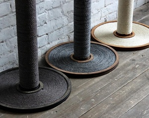 新しいデザインラウンド猫スクラッチポストおもちゃペット家具猫の木サイザル麻ロープ猫スクラッチポスト - Product Image 4