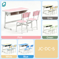 Ensemble de chaise et de bureau double pour étudiants, mobilier scolaire ergonomique, table d'étude réglable en hauteur pour l'école primaire et secondaire