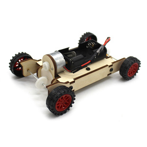 Wooden <b>Diy</b> 4 Wheel Drive Car <b>Kit</b> With Gear Transmission Science Education Toy For Kids Age 7 9 Years - Product Image 1