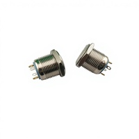 Mini bouton poussoir de réinitialisation 16 mm 12 V 2 A, interrupteurs étanches IP34 avec LED, 4 broches 1NO, en laiton pour accessoires moto