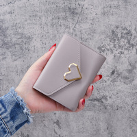 Monedero Pequeño y Bonito de Alta Calidad para Mujer, Monedero Corto, Delgado y Ligero de PU Plegable para Uso Diario