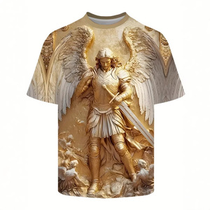 Camiseta de Hombre con Estampado de Jesucristo, Manga Corta, Corte Regular, Impresión por Sublimación, Logotipo Frontal, Ropa Casual de Verano - Product Image 3