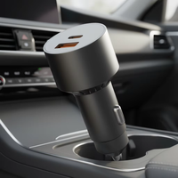 Chargeur de voiture en métal 48W avec ports Type-C et USB, protection OVP pour chargeur de téléphone portable 2 ports