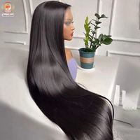 Wig Rambut Asli 100% Bone Straight Lace Front OEM ODM Private Label, MOQ Rendah, Tanpa Lem, HD Lace, Pre Plucked