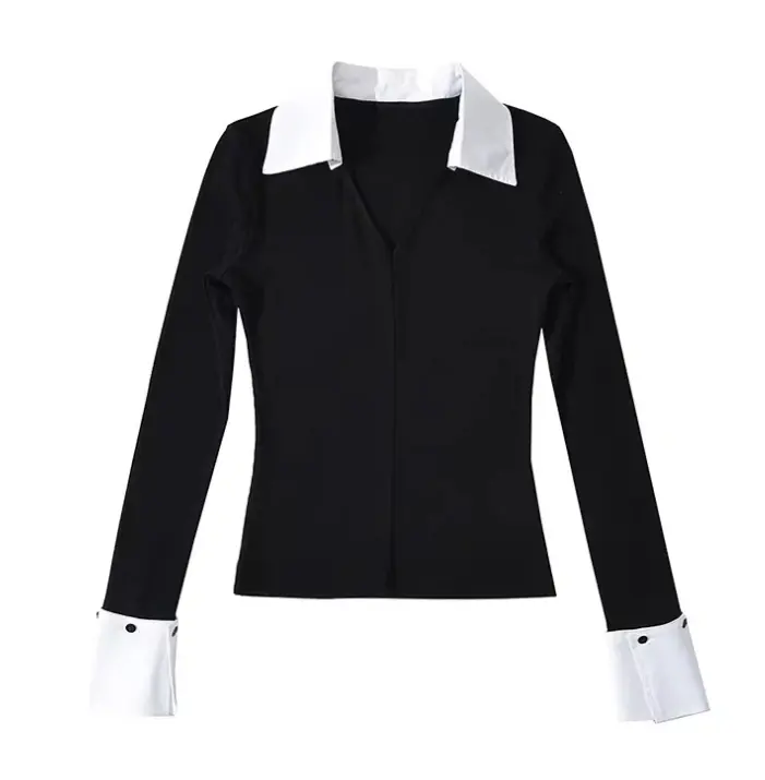 Runwaylover 1983 Turn -Down Kraag 2023 Dames Fancy Office Blouse