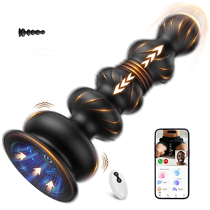 Vibratore Telecomandato con Perline Anali e Massaggiatore Prostatico, Plug <span class=keywords><strong>Anale</strong></span> con 10 Modalità di Vibrazione e Spinta, Giocattolo Sessuale per Uomini e Donne - Product Image 1