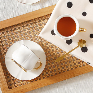 Service de tasses en céramique de style européen, luxe léger, avec poignée dorée, haute valeur, pour café, thé de l'après-midi, thé aux fleurs, expresso, vaisselle de dîner - Product Image 4