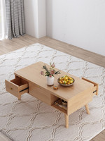 Table basse et table à manger multifonctionnelle en bois massif, style nordique, pliable, amovible, double usage, pour salon et petit appartement