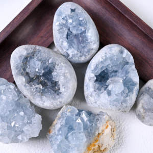 Cristal de Celestita de Alta Calidad, Clúster Natural Azul sin Manchas Negras, Cristal Energético para Sanación Reiki, Decoración para Hogar u Oficina, Venta al por Mayor - Product Image 1