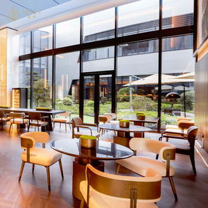 JEILI Ensemble de mobilier commercial <span class=keywords><strong>pour</strong></span> restaurant chinois : Banquette d'angle, chaise à dossier en rotin moderne et table en pierre blanche <span class=keywords><strong>pour</strong></span> projets hôteliers - Product Image 4