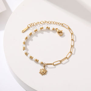 สร้อยข้อมือชุบทอง18K สำหรับผู้หญิงเครื่องประดับสแตนเลสสำหรับสร้อยข้อมือชุบทอง - Product Image 2