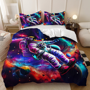 100% Polyester Vải Đầy Sao Đêm Guitar Phi Hành Gia <span class=keywords><strong>3D</strong></span> In Kỹ Thuật Số Bộ Đồ Giường Dành Cho Người Lớn Duvet Cover - Product Image 5