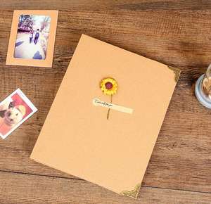 <span class=keywords><strong>Promo</strong></span> Hot Sale Album Foto Custom Scrapbook Kertas Kraft Bunga Matahari DIY - Product Image 5