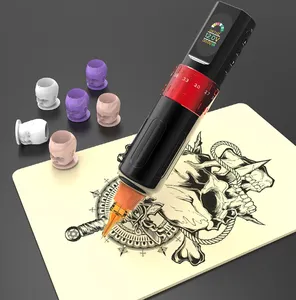 टैटू स्टूडियो के लिए उच्च गुणवत्ता वाली एडजस्टेबल स्ट्रोक वायरलेस टैटू मशीन 2 पीसी बैटरी टैटू पेन मशीन एलईडी डिजिटल डिस्प्ले