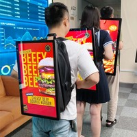 Écran publicitaire pour sac à dos de 27/32 pouces, menu numérique, signalétique et affichage, tablette Android, ordinateur tactile PCAP, TV