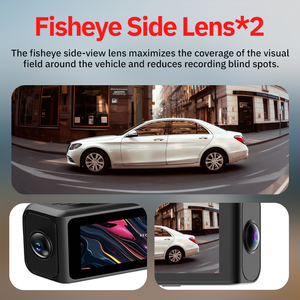 Cámara para Auto 4K con WiFi 5G, <span class=keywords><strong>4</strong></span> Lentes Ojo de Pez 360 °   Cámara para Auto con Visión Nocturna, Sensor G, IA, DVR, Caja Negra para Auto, Dashcam de Fábrica - Product Image 3