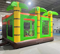 Château gonflable Dino Park, combo château gonflable et toboggan 5x5m, dinosaure gonflable