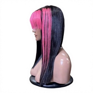 Wholesale High Quality Remy Vietnamese Human Hair Transparent for for Wig Glueless Pink Blonde Color for Women - Product Image 1