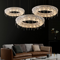Lustre en cristal italien de 39,4 pouces, design élégant, pour salon, salle à manger, lumière de luxe en cristal, lustre en cristal pour hall d'hôtel