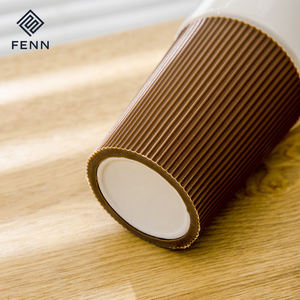 Promotion américaine Tasse à eau portable réutilisable Tasse en céramique Tasse à café de voyage avec couvercle en PP Manchon en silicone <span class=keywords><strong>sans</strong></span> poignée pour cadeaux - Product Image 3