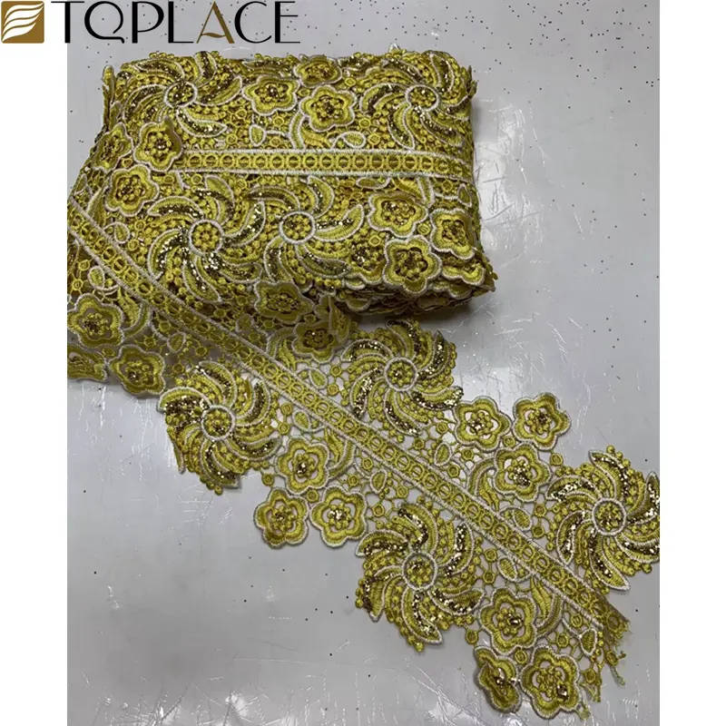 Good Quality Nice Handwork Small Lace Embroidery Polyester Lace Trim For Girls Dress Decorative