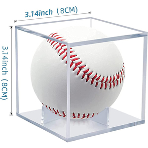 Nouveau Cube personnalisé boules acryliques transparentes souvenirs protection UV <span class=keywords><strong>vitrine</strong></span> carré boîte de présentation de base-ball - Product Image 3