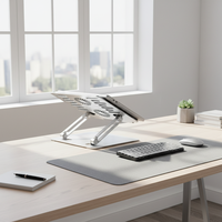 NBJOHNSON Nouveau support d'ordinateur portable réglable avec base rotative à 360°, rehausseur ergonomique pliable et portable en acier au carbone, modèle exclusif