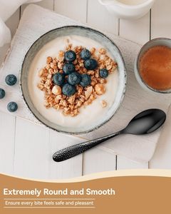 ชุดเครื่องใช้บนโต๊ะอาหารสแตนเลสสตีลสุดคลาสสิกของโรงแรมช้อนและส้อมกระจกสีทองพร้อมที่จับไม้สำหรับงานแต่งงานชาในบ้าน - Product Image 4