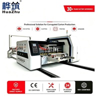 Machine d'impression flexographique et de découpe rotative 2 couleurs pour boîtes en carton ondulé avec écarteur et empileur de déchets