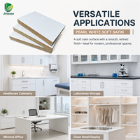 Panneau MDF mélaminé Jinbase 18 mm, blanc nacré, finition douce, E0, 1220x2440 mm, panneau de fibres à densité moyenne stratifié mélamine pour meubles