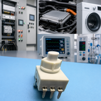 Affidabile Interruttore a Pulsante Miniaturizzato SUDA KAN-48A 14.5V DC 2A Alta Temperatura -40-95C, Interruttore a Levetta 1NO1NC in Plastica IP65 per Elettrodomestici