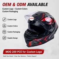 Casques de moto rabattables, accessoires intelligents personnalisés unisexes à double visière de style allemand avec homologation DOT