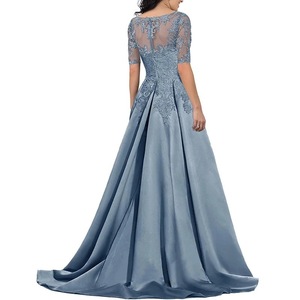 <span class=keywords><strong>Robe</strong></span> <span class=keywords><strong>de</strong></span> soirée formelle en satin pour femme, longueur ras du sol, coupe trapèze, avec appliques en dentelle, manches courtes, pour <span class=keywords><strong>mère</strong></span> <span class=keywords><strong>de</strong></span> <span class=keywords><strong>la</strong></span> <span class=keywords><strong>mariée</strong></span> ou bal <span class=keywords><strong>de</strong></span> promo - Product Image 2