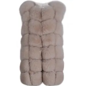 Long Fur Gilet Fashion Ladies Fox Fur Vest Autumn Girls Gilet Plus Size Outerwear