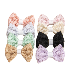 Tessuto semplice con fiocco ricamato in Mesh molletta per capelli per bambini accessori per capelli nuovo Design per bambini - Product Image 1